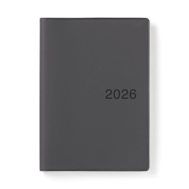 muji 2026 vinyl planner dark grey